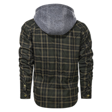 Load image into Gallery viewer, Plaid Fleeced Detachable Hoodie Jacket
