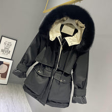 Load image into Gallery viewer, Hooded Faux Fur Collar Down Jacket
