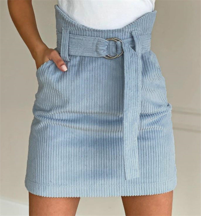 Corduroy Lace-up Skirt