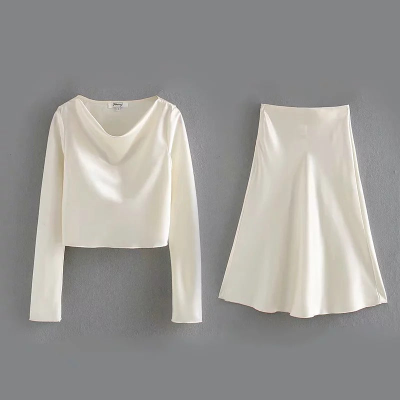 Satin Skirt Set