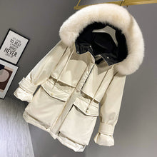 Load image into Gallery viewer, Hooded Faux Fur Collar Down Jacket
