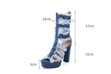 Load image into Gallery viewer, Flirty Denim Sandals
