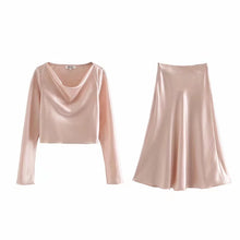 Load image into Gallery viewer, Satin Skirt Set
