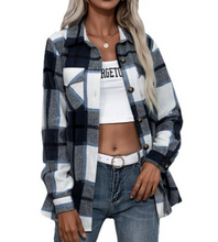 Load image into Gallery viewer, Plaid Loose Casual Shirt Jacket
