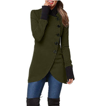 Load image into Gallery viewer, Single-breasted Panelled Hem Slit Long-sleeved Jacket
