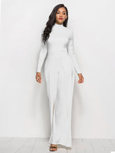 Load image into Gallery viewer, Round Neck, Paneled Wide Leg Jumpsuit
