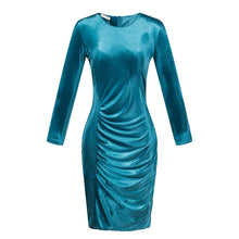 Load image into Gallery viewer, Shimmering Velour Ruched Dress
