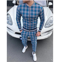 Load image into Gallery viewer, Plaid 2PC Casual Pants Suit
