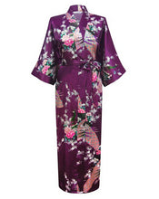 Load image into Gallery viewer, Japanese Satin  Peacock Robe
