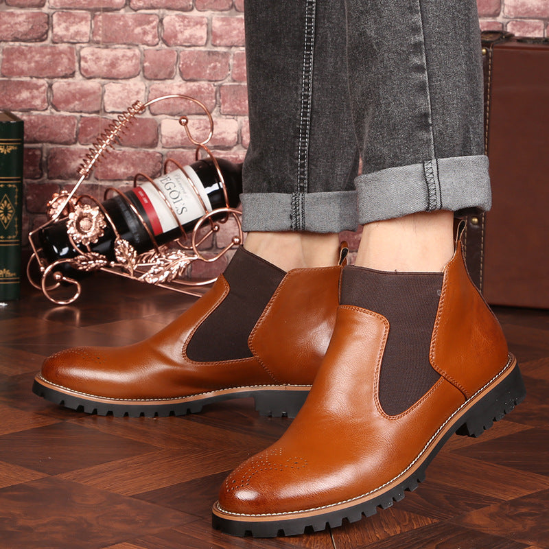 Stylish Leather Ankle  Boots