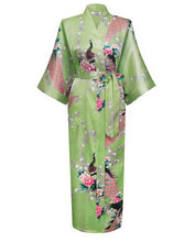 Load image into Gallery viewer, Japanese Satin  Peacock Robe
