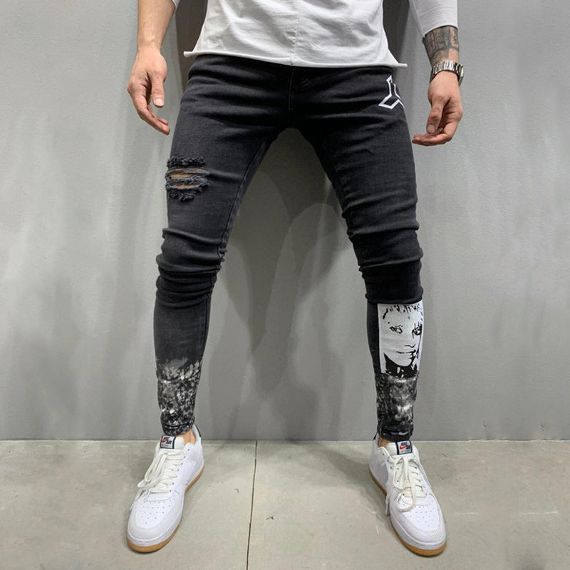 Ripped Stretch Black Jeans