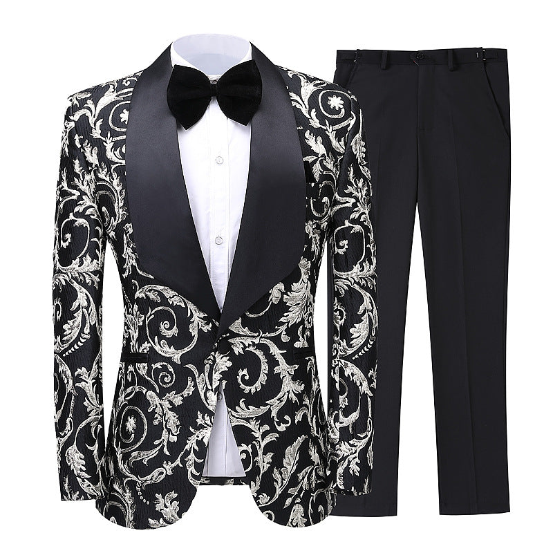 Satin Vine Print Jacket & Trousers