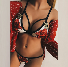 Load image into Gallery viewer, Rose Embroidery Lace Bra Set
