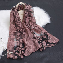 Load image into Gallery viewer, Flower Accented Mesh Scarves
