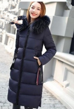 Load image into Gallery viewer, Large Fur Collar Quilted Maxi Coat
