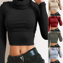 Load image into Gallery viewer, Turtle Neck Crop Top Sweater
