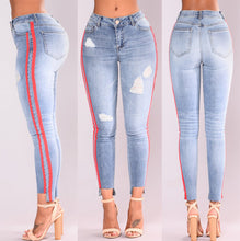 Load image into Gallery viewer, Denim Stretch Ribbon Accented Pants
