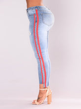 Load image into Gallery viewer, Denim Stretch Ribbon Accented Pants
