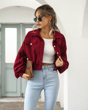 Load image into Gallery viewer, Classic Corduroy Jacket with Puffy Sleeves
