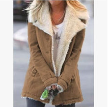 Load image into Gallery viewer, Buttoned Fur Lined Winter Coat
