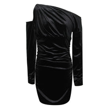 Load image into Gallery viewer, Off-the-shoulder velvet dress
