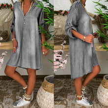 Load image into Gallery viewer, Mid-sleeve Denim Dress
