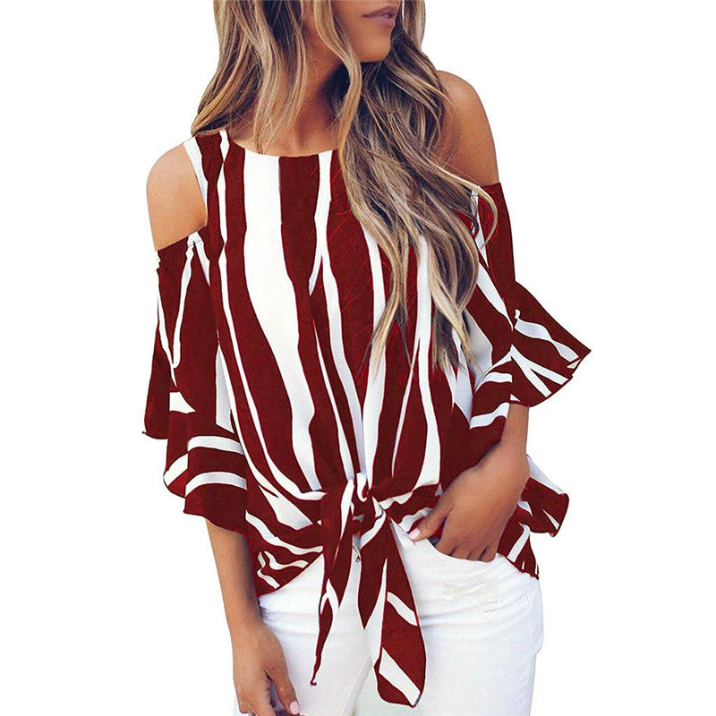 Vertical Striped Loose Casual Blouse