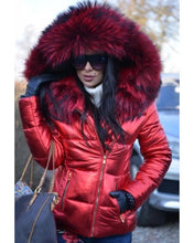 Load image into Gallery viewer, Ladies Short Down  Coat with Oversized Fur Hood
