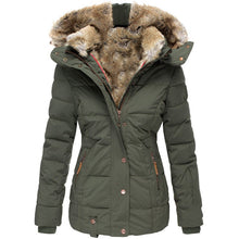 Load image into Gallery viewer, Ladies Fitted Fur Lined Padded Coat
