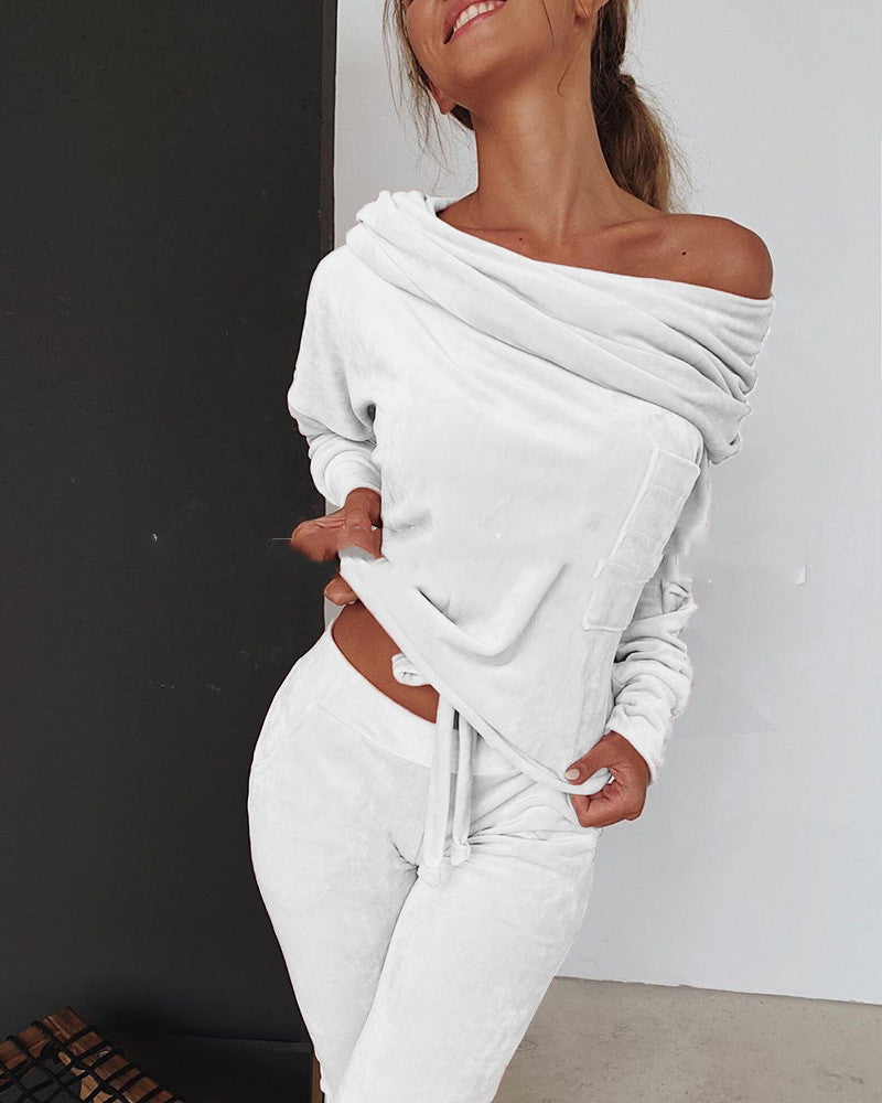 Cushy Off The Shoulder Pants Set