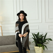 Load image into Gallery viewer, Cashmere Striped Shawl With Fringe
