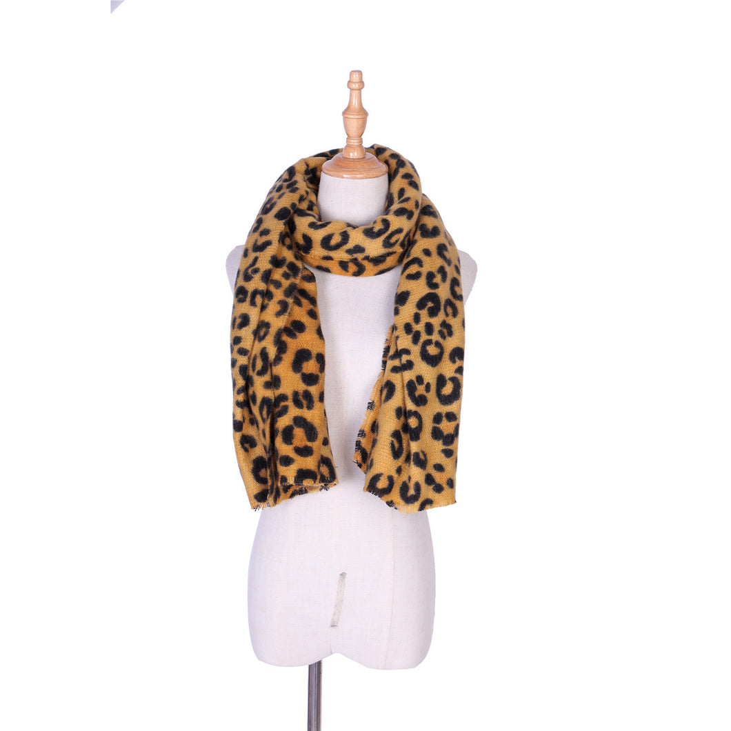 Leopard-Print Jacquard Shawl