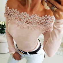 Load image into Gallery viewer, Mesh Long Sleeve Lace Blouse
