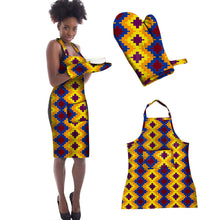 Load image into Gallery viewer, Vibrant African Graphic Print Apron Set
