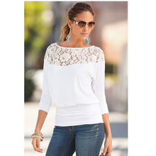 Load image into Gallery viewer, Loose Pleated Lace Accent Top
