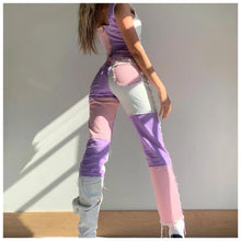 Load image into Gallery viewer, Color Blocked Straight-leg Jeans
