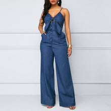 Load image into Gallery viewer, Bow Accented Loose Fit Jumpsuit
