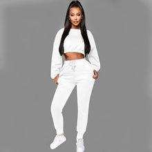 Load image into Gallery viewer, Warm Cotton Crop Top Jogger Suit
