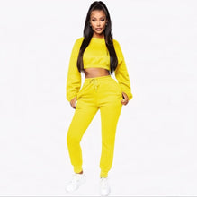 Load image into Gallery viewer, Warm Cotton Crop Top Jogger Suit
