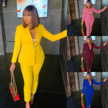 Load image into Gallery viewer, Two-PC Bright Colored Pants Suit
