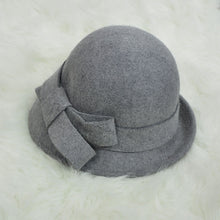 Load image into Gallery viewer, Woolen Big Bow Dome Basin Hat
