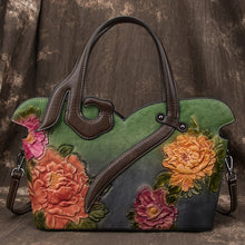 Load image into Gallery viewer, Rose Embossed Leather Handbag
