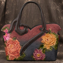 Load image into Gallery viewer, Rose Embossed Leather Handbag
