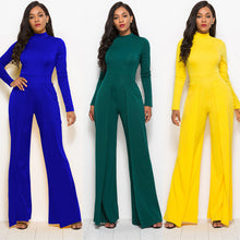 Load image into Gallery viewer, Round Neck, Paneled Wide Leg Jumpsuit
