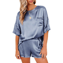 Load image into Gallery viewer, Solid Color Satiny Pajama Short Set
