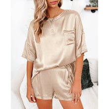 Load image into Gallery viewer, Solid Color Satiny Pajama Short Set
