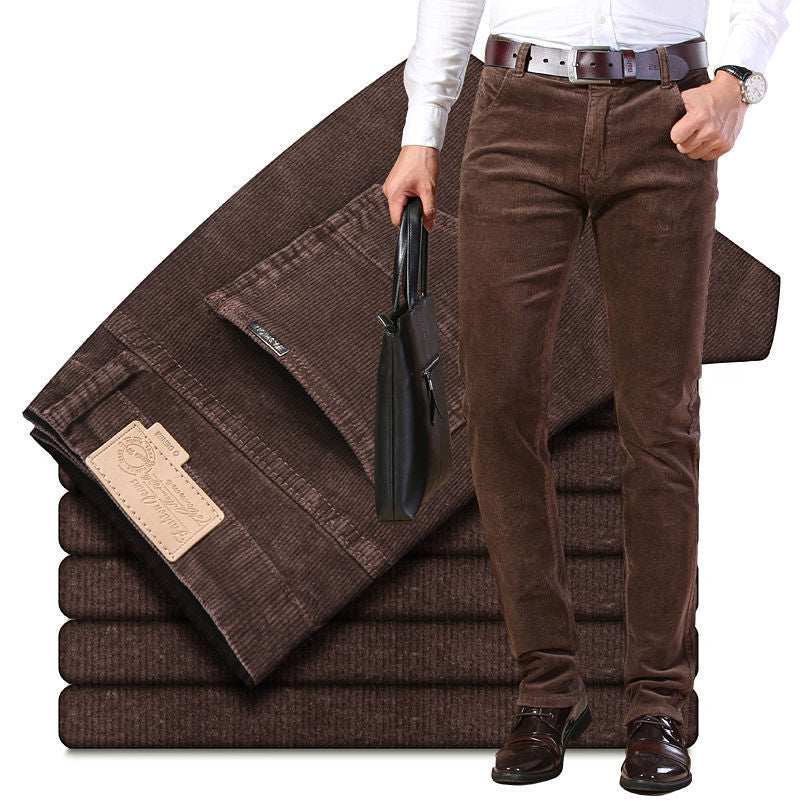 Stretch Corduroy Straight Leg Pants