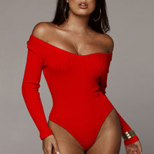 Load image into Gallery viewer, Ribbed Off the Shoulder Bodysuit
