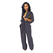 Load image into Gallery viewer, Dark Blue Bubble Print Jumpsuit
